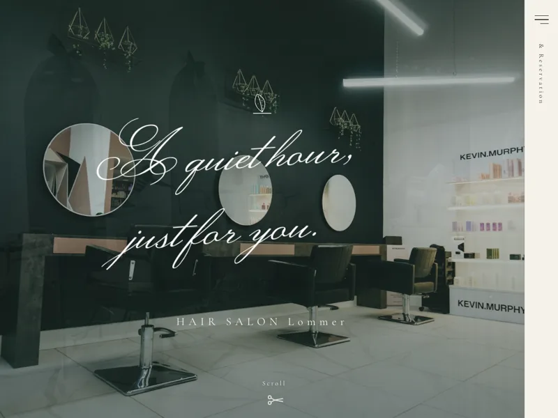 hair salon Lommer(デモサイト)のトップページ